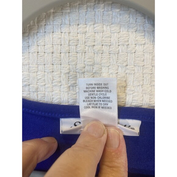 Serengeti Women's XL Long Sleeve Blue Embroidered Tree Christmas Office Party - Picture 5 of 6